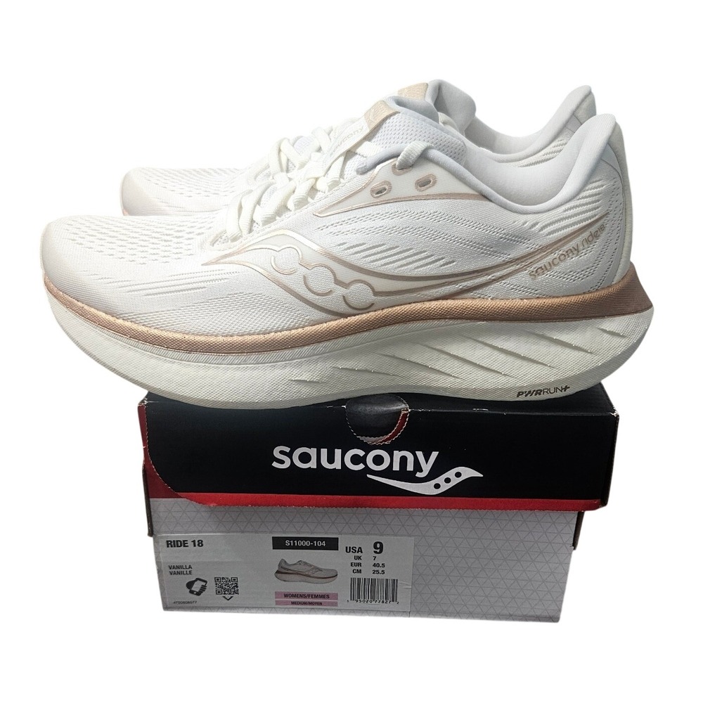 Saucony Ride 18 Womens Running Shoes Vanilla Rose Gold S11000-104 Size 9 NEW